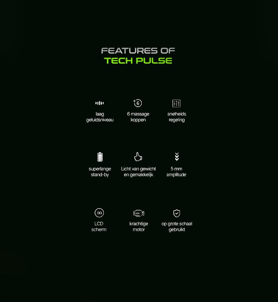 Techpulse Massage Gun - grijs inclusief 6 opzetstukken en koffer
